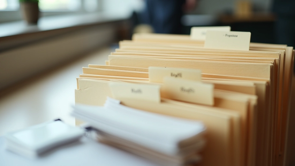 Tax documents and receipts organized in folders with clear labeling system